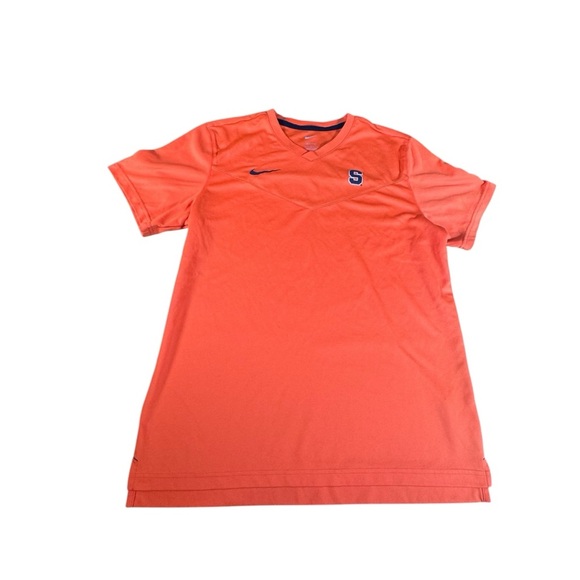 Nike Mens Syracuse Orange V-neck T-Shirt Size Large DN6035-891 On Field Apparel - Picture 1 of 14